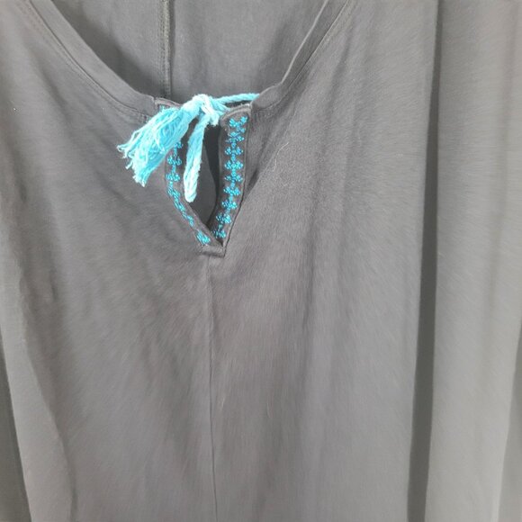 Cacique Womens Nightgown 26 28 Plus Sleeveless Black Keyhole Loungewear BLA76E - Picture 6 of 9